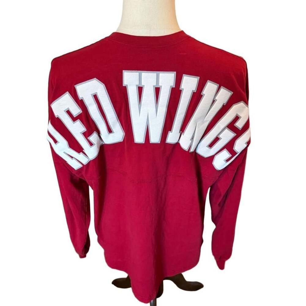 Fanatics Detroit Red Wings Lace-Up Long Sleeve Shirt Size M Red Hockey Pullover